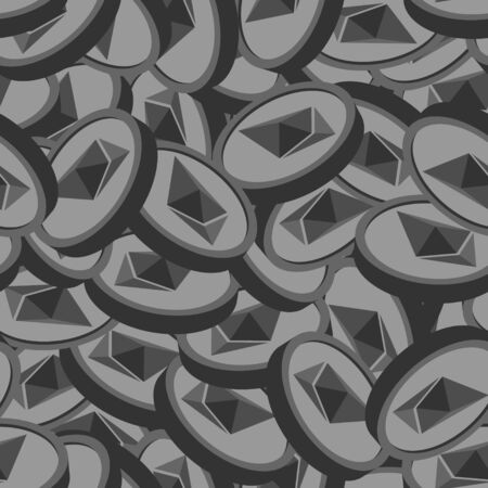Etherium seamless pattern. Cryptocurrency background. Vector illustrationのイラスト素材
