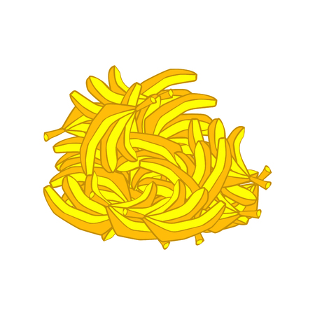 Bunch of banana. lot of juicy yellow fruit. Vector illustrationのイラスト素材