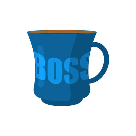Mug of boss Isolated. pot of director. Vector illustrationのイラスト素材