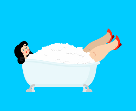 Beautiful girl in bathtub.のイラスト素材