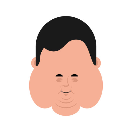 Fat sleeping emotion face on white background, vector illustration.のイラスト素材