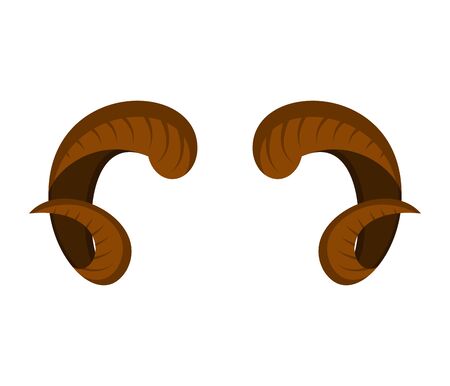 Horns ram template isolated. Farm animal Vector illustration
のイラスト素材