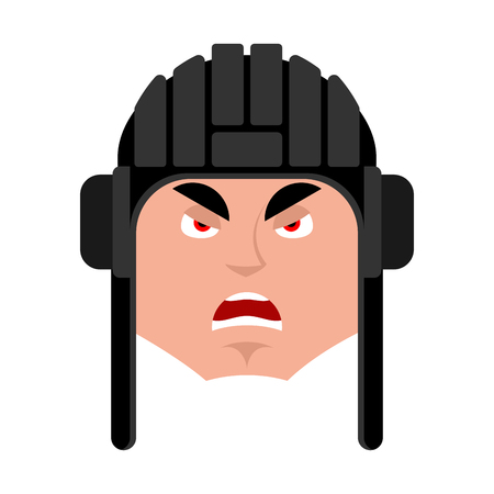 Tank man angry emoji. Russian soldier evil emotion avatar. Tank man Military in Russia aggressive. Illustration for 23 February. Defender of Fatherland Day. Army holiday for Russian Federation.のイラスト素材