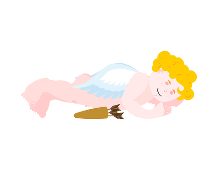Cupid sleeping. little angel asleep. Valentines Day.のイラスト素材
