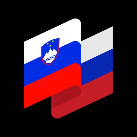 Slovenia Flag isolated  Slovenian ribbon banner.のイラスト素材