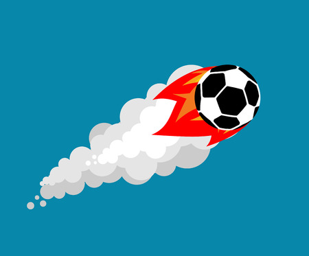 Fiery soccer ball isolated.のイラスト素材
