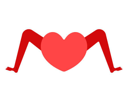 heart with legs Vector illustration.のイラスト素材