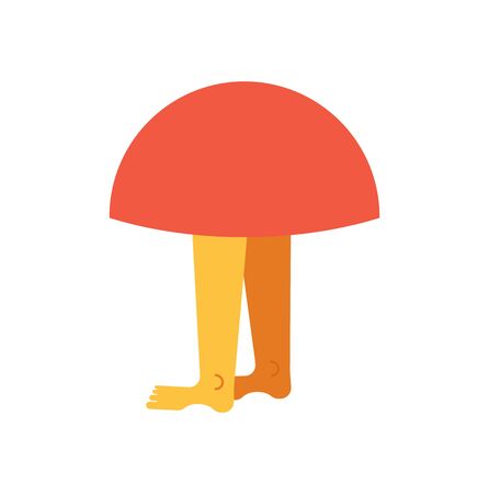 Mushroom with legs.  Vector illustrationのイラスト素材