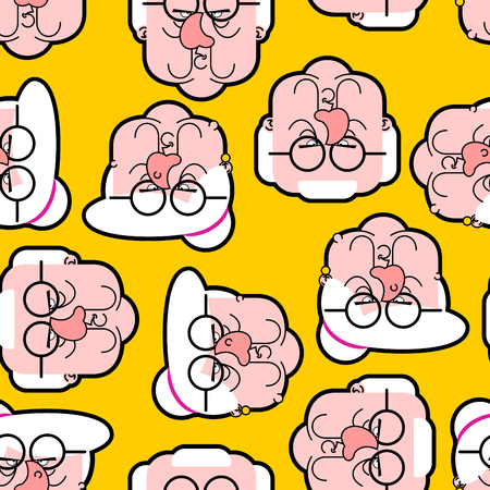 Wicked grandmother pattern. Angry Old hag backgroundのイラスト素材