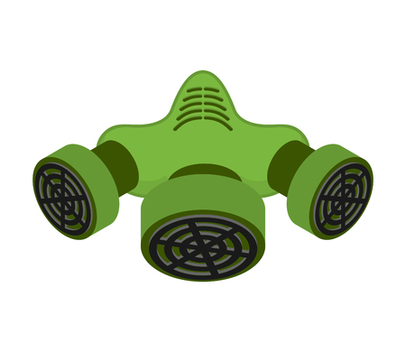Respirator isolated. Gas mask green. Vector illustrationのイラスト素材