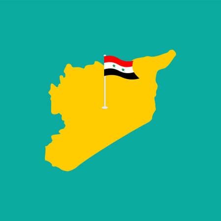 Map Syria and flag icon.のイラスト素材