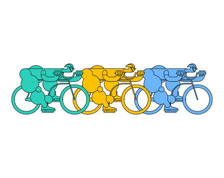 Bicycle race. Cyclist. Racers on bicycles. Sports Vector illustrationのイラスト素材