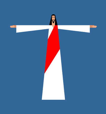 Jesus Christ, god's son, biblical religious vector illustration.のイラスト素材