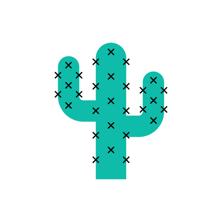 Cactus desert isolated plant on white background vector illustration.のイラスト素材