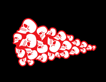 Skulls tattoo, flame from skulls movement vector illustration.のイラスト素材