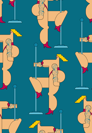 Night club pattern seamless. Striptease stripper dances background. Vector illustration
のイラスト素材