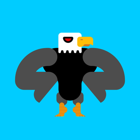 Strong bald eagle isolated. Great powerful bird. Vector illustration.のイラスト素材
