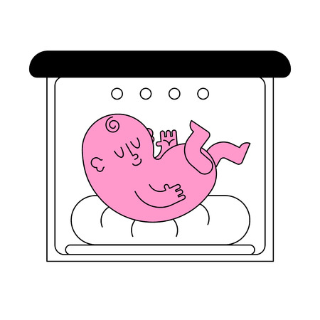 Baby hatch isolated. Baby box for Newborn. Embryo vector illustrationのイラスト素材