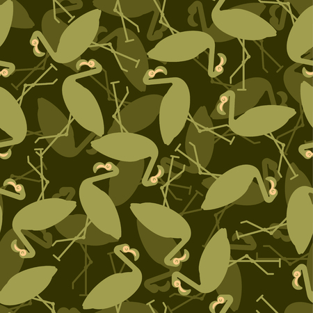 Flamingo military pattern. Bird clothing texture. Army background. Protective soldier ornament. Vector illustration
のイラスト素材