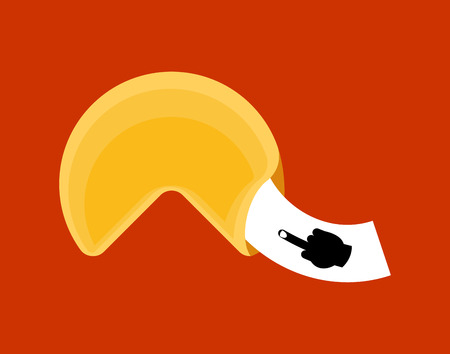 Fortune cookie Hatred isolated. Fuck on paper prediction. Vector illustrationのイラスト素材