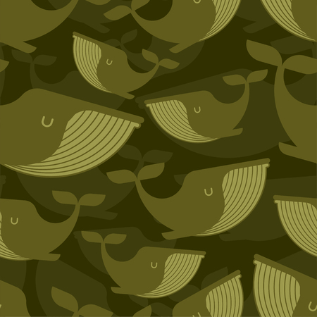 Whale military pattern. mammal under water clothing texture. Army background. Protective soldier ornament. Vector illustration
のイラスト素材