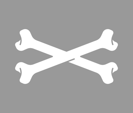 Crossbones isolated. crossed bones Part of skeleton. Vector illustration