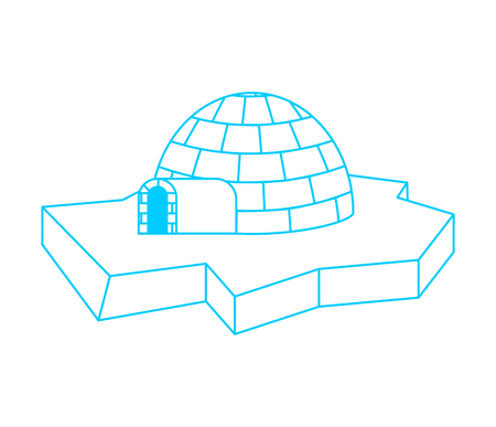 Igloo Eskimos traditional home. House of ice. Vector illustrationのイラスト素材