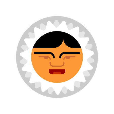 Eskimo face icon. Inuit head sign isolated. arctic traditional  Man of north. Chukchi Vector illustrationのイラスト素材