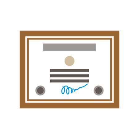 Certificate isolated. Diploma sign. Award icon template. Vector illustrationのイラスト素材