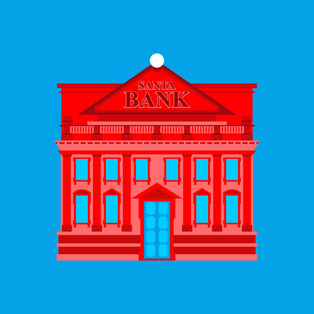 Santa Claus Bank building red.のイラスト素材