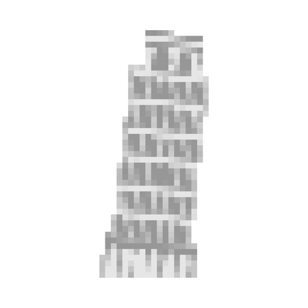 Leaning Tower of Pisa pixel art. Italy landmark 8 bit. Europe showplace Pixelate 16bit. Old game computer graphics styleのイラスト素材