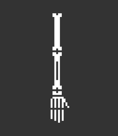 Bone Arm pixel art. Bones anatomy 8 bit. Pixelate Human Skeleton system 16bit. Old game computer graphics styleのイラスト素材