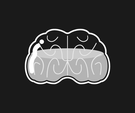 Transparent glass brain and gray substance. Vector illustrationのイラスト素材