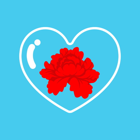 Transparent glass heart and flower inside. Love vessel

のイラスト素材