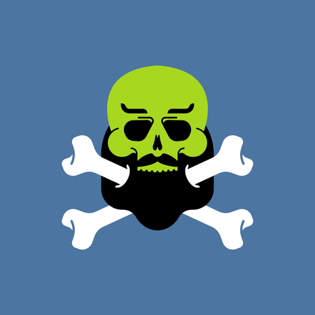 Zombie hipster with beard head isolated. Zombies faceÂ のイラスト素材