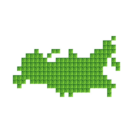 Russia map pixel art. Stylize old game 8 bit.のイラスト素材