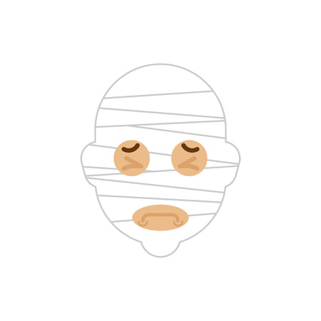 Bandaged head. Headache. Head pain. Metaphor of problems and reduced health. pain medical health care conceptのイラスト素材