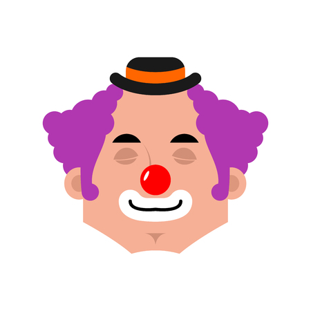 Clown sleep emotion avatar. funnyman sleeping emoji. harlequin face. Vector illustrationのイラスト素材