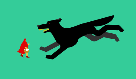 Little Red Riding Hood and wolf Attack.のイラスト素材