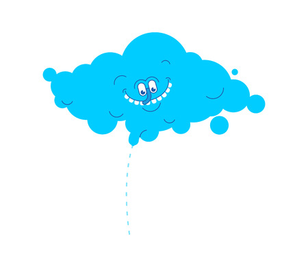 Cloud rain pissing. Mischievous clouds. Vector illustrationのイラスト素材