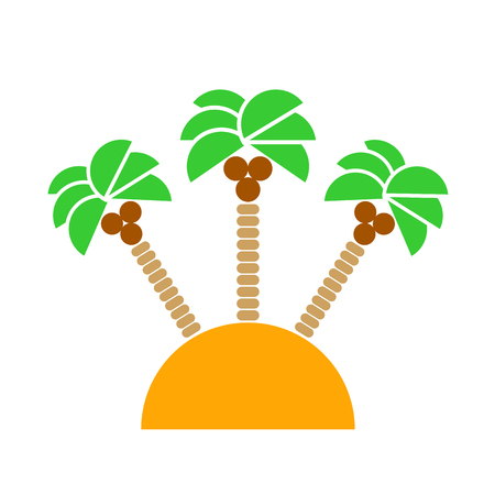 Desert Island with palm trees isolated. Vectorのイラスト素材