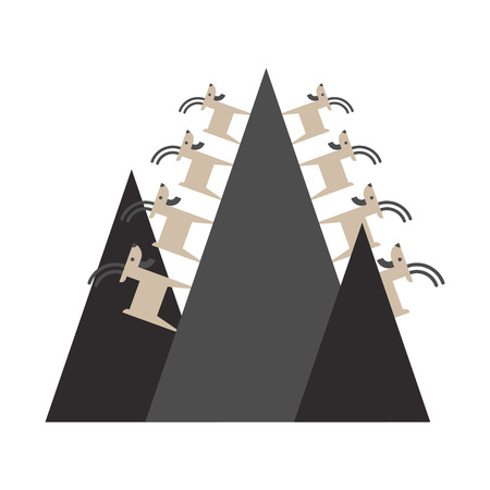 Mountain goat on rock isolated. Animal vector illustration beastのイラスト素材
