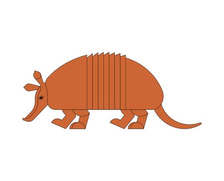 Armadillo isolated. Animal Nine-hip Armadillo vector illustration.のイラスト素材