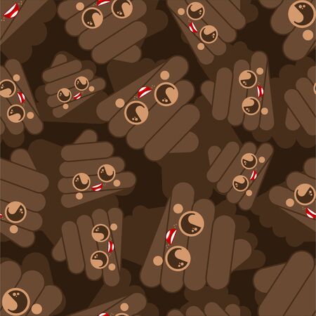 Cute shit Cartoon pattern seamless.  turd background. Children cloth textureのイラスト素材