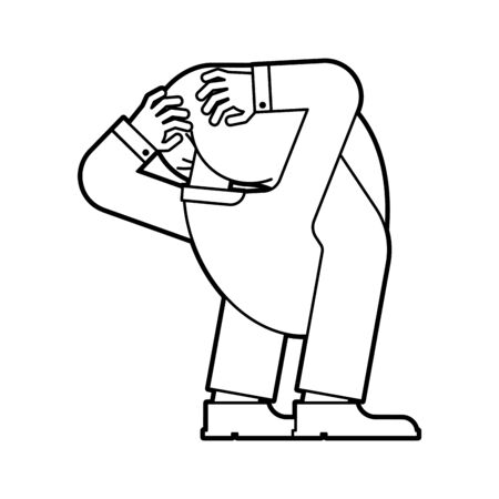 Head up ass. Your problem is obvious. Guy with his head up his own assのイラスト素材
