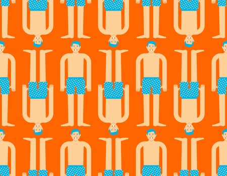 Guy in underpants pattern seamless. Man in underwear background. Vector textureのイラスト素材