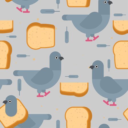 Dove and bread pattern seamless. Pigeon background. vector illustration
Â 
のイラスト素材