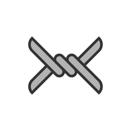 Thorn barbed wire One piece isolated. vector illustrationのイラスト素材