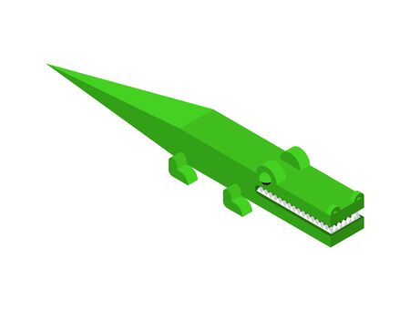 Crocodile Isometric isolated. alligator reptile kids toy. vector illustration