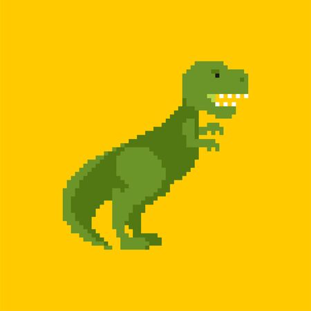 Tyrannosaurus pixel art. Dino 8 bit. Dinosaur Pixelate. vector illustrationのイラスト素材